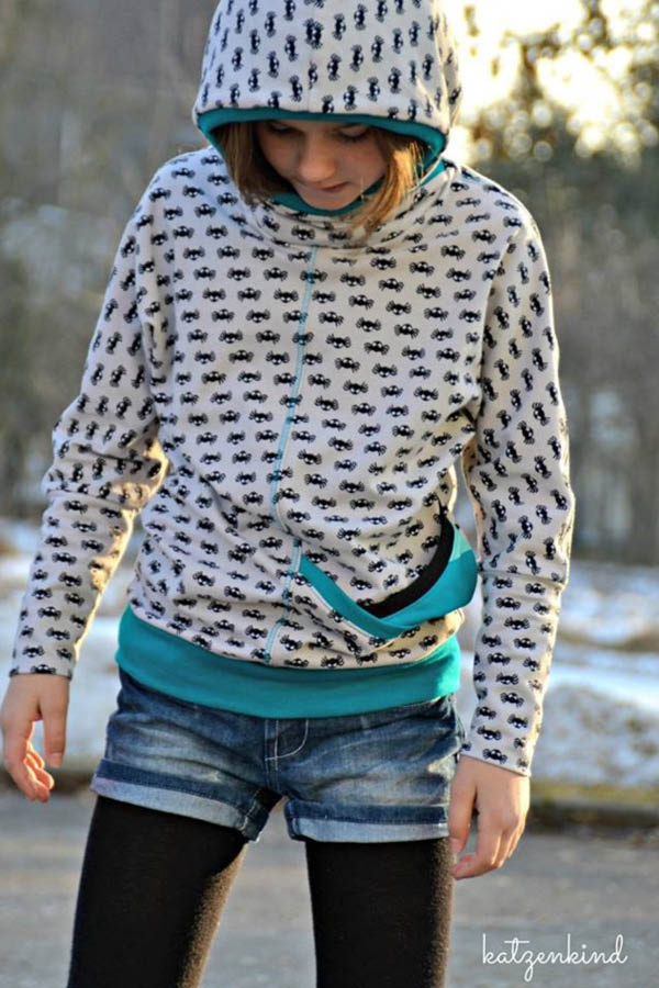 Patron sweat-shirt manches chauve-souris enfant pdf Pinio Firlefanz, en allemand