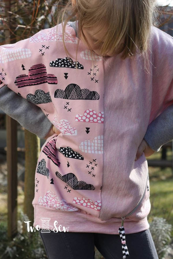 Patron sweat-shirt manches chauve-souris enfant pdf Pinio Firlefanz, en allemand
