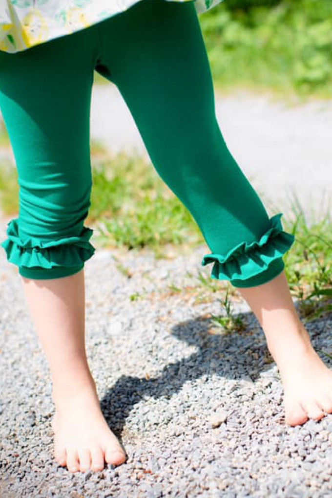 Patron legging enfant pdf Pfefferminze Firlefanz, en allemand