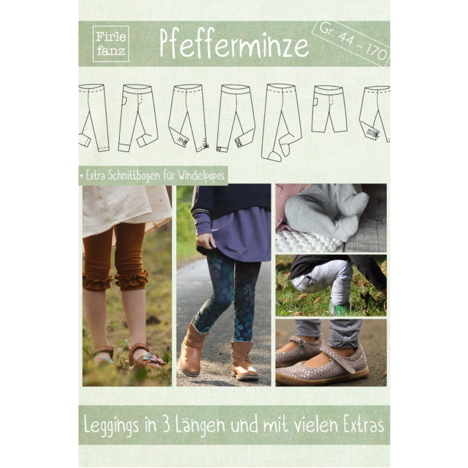 Patron legging enfant pdf Pfefferminze Firlefanz, en allemand