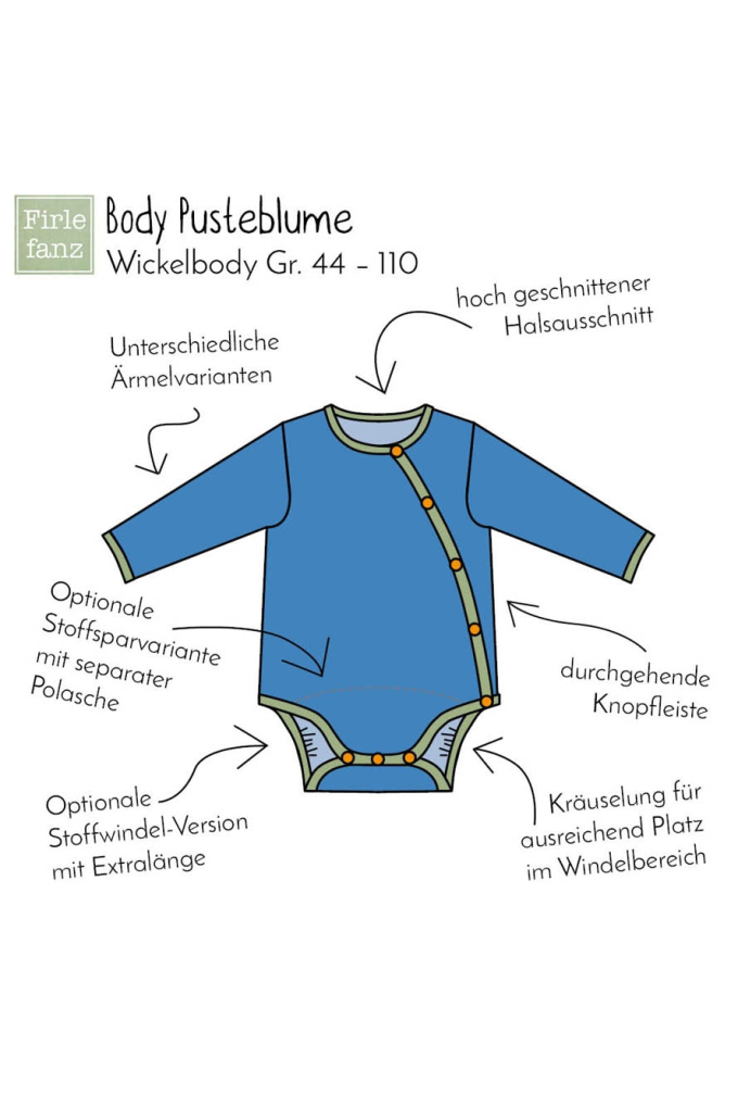 E-Book Firlefanz Pusteblume for Jersey - Body-Baukasten, duits