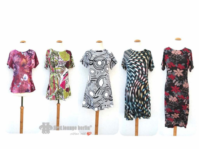 Patron robe tunique t-shirt femme pdf Anna Firstlounge Berlin, en allemand