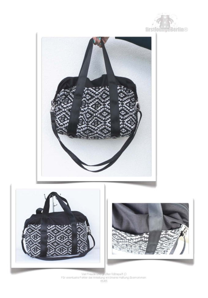 Patron sac de sport pdf Jamie Firstlounge Berlin, en allemand