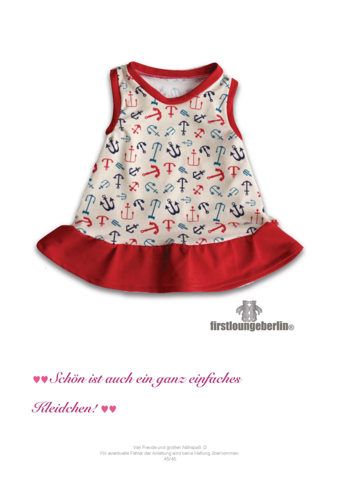 Patron robe / top enfant pdf Lisa Firstlounge Berlin, en allemand