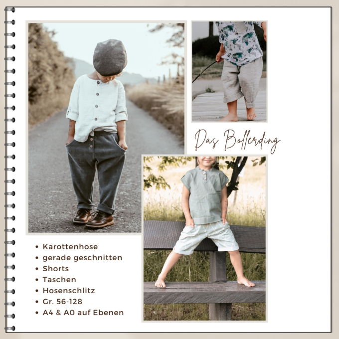 Patron pantalon enfant pdf Das Bollerding Four Chapter, en allemand