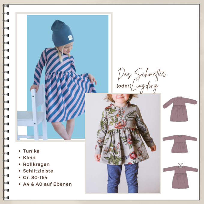 Patron robe / tunique enfant pdf Das Schmetterding Four Chapter, en allemand