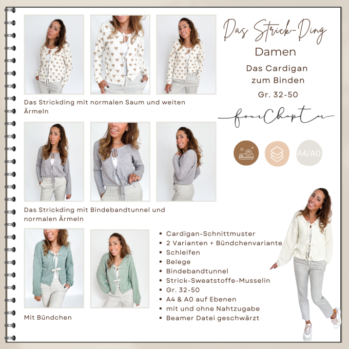 E-Book Four Chapter Das Strick-Ding Cardigan Ladies, german