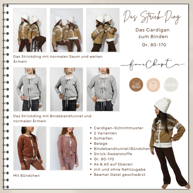 E-Book Four Chapter Das Strick-Ding Cardigan Kids