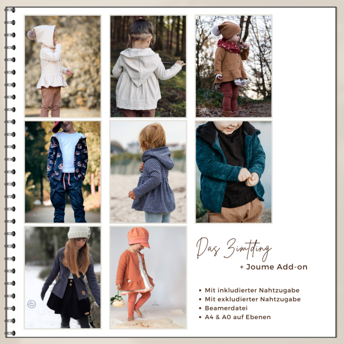 Patron Supplément pour cardigan enfant pdf Das Zimtding Four Chapter, en allemand