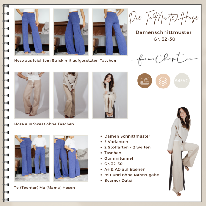 E-Book Four Chapter ToMa(te) Wide Leg Broek Dames, Duits