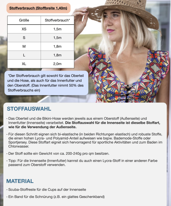 Patron bikini femme pdf Dana Hanna Louise, en allemand