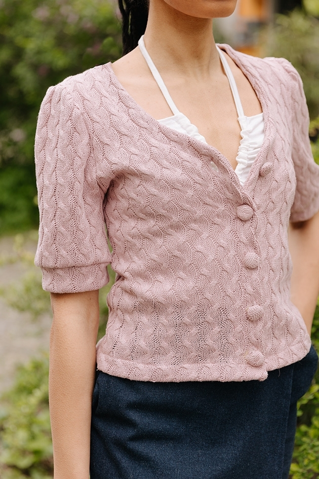 E-Book JULIANA MARTEJEVS Cardigan mit kurzen Puffärmeln