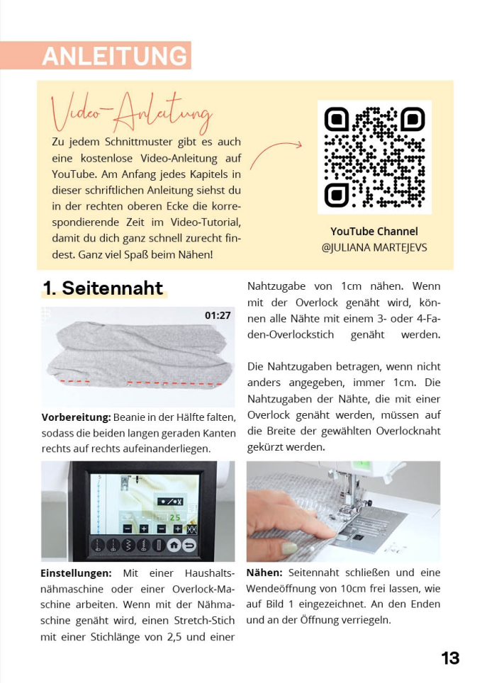 E-book JULIANA MARTEJEVS Hipster Beanie Unisex, Duits/Engels