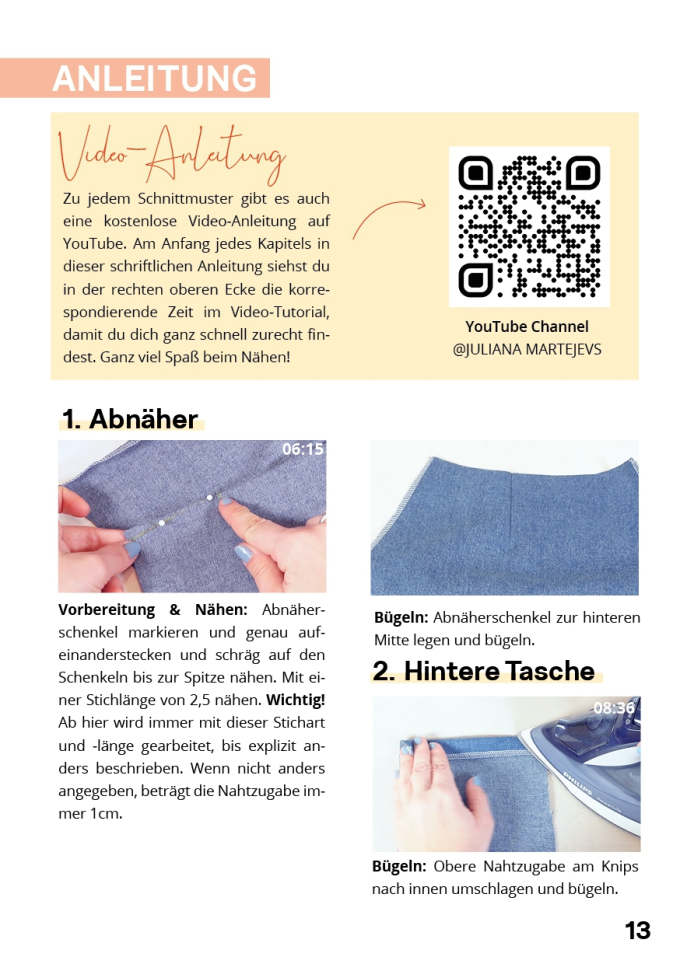 E-book JULIANA MARTEJEVS Jeans Hose Culotte, Duits