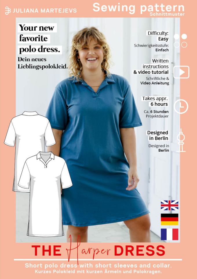 E-book JULIANA MARTEJEVS Polo Kleid Damen Poloshirt Jersey, Duits
