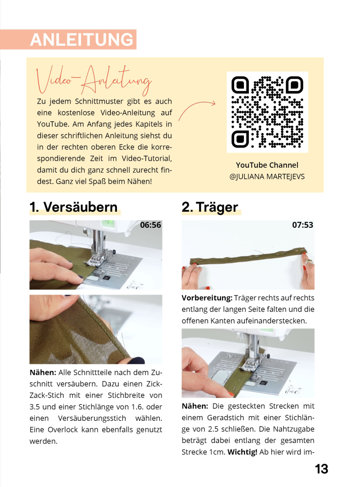 E-book JULIANA MARTEJEVS Top mit Wasserfallkragen, Duits
