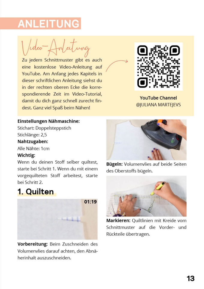 E-Book JULIANA MARTEJEVS Weste Steppweste Damen