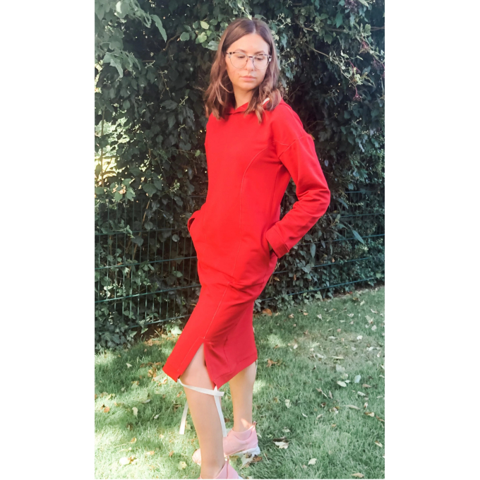 E-Book JusAsuj Damen Oversized Kleid und Pullover Pomodoro, duits