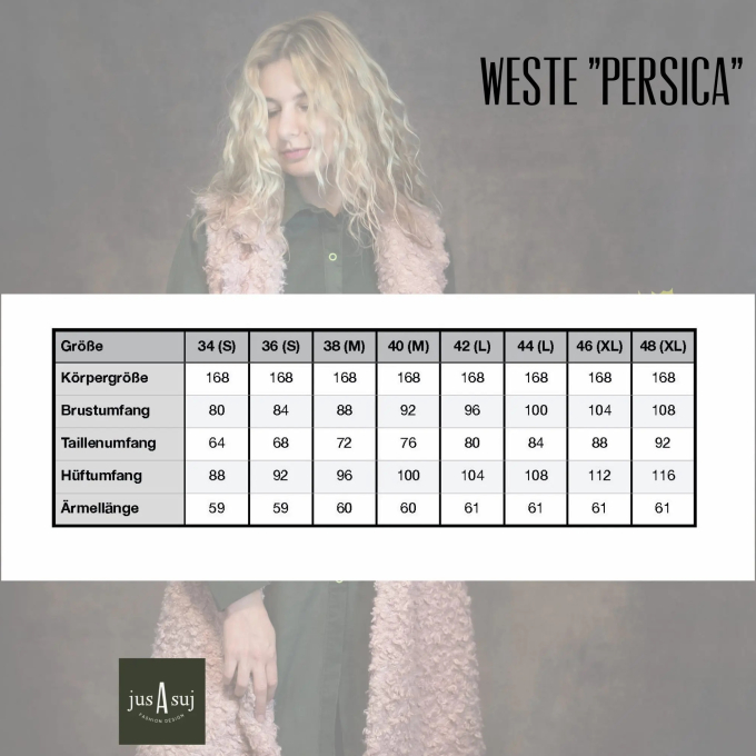 Ebook patron veste femme Persica JusAsuj, en allemand