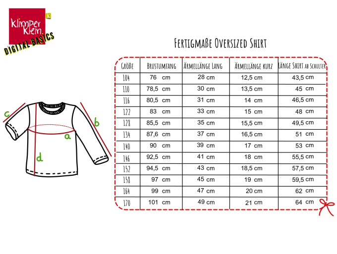 E-Book Klimperklein Oversize Shirt Kids, Duits