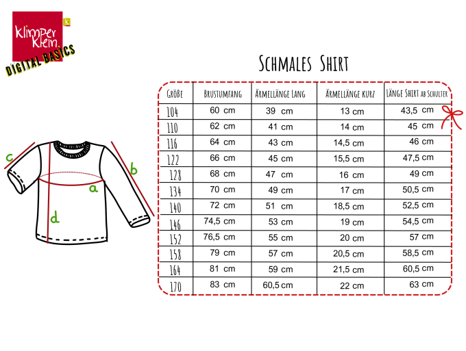 E-Book Klimperklein schmales Shirt Kids, Duits
