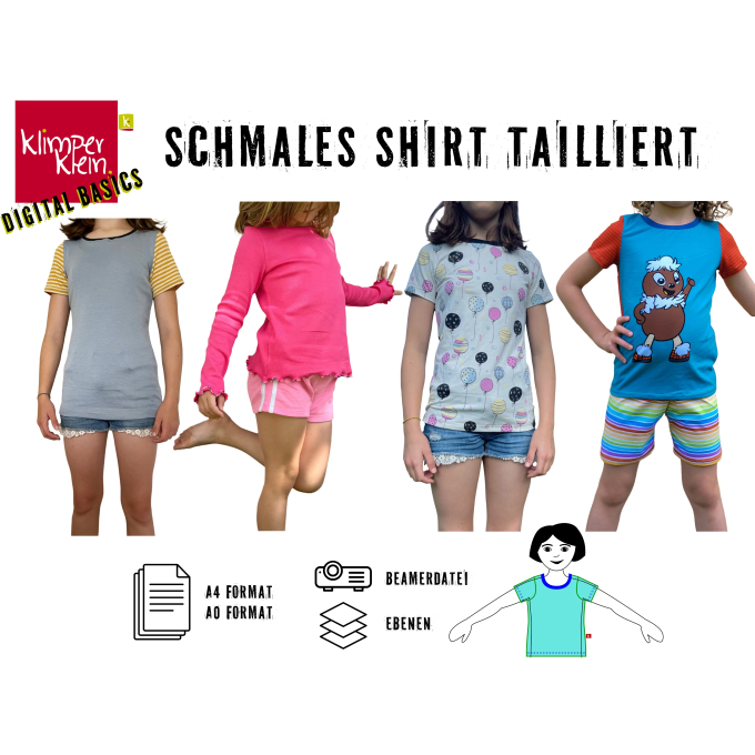 E-Book Klimperklein schmales Shirt tailliert Kids, Duits