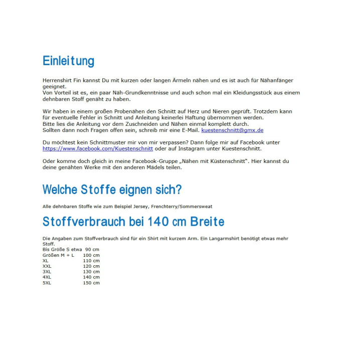 E-Book Küstenschnitt Herenshirt Fin, duits