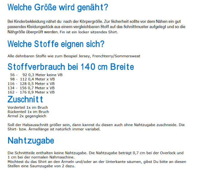 E-Book Küstenschnitt Shirt Fin Kids Mini