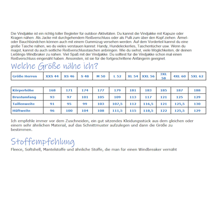 E-book Küstenschnitt Windbreaker Vindjakke Men, Duits