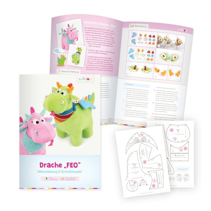 E-Book Kullaloo Kuscheltier Drache Feo, duits