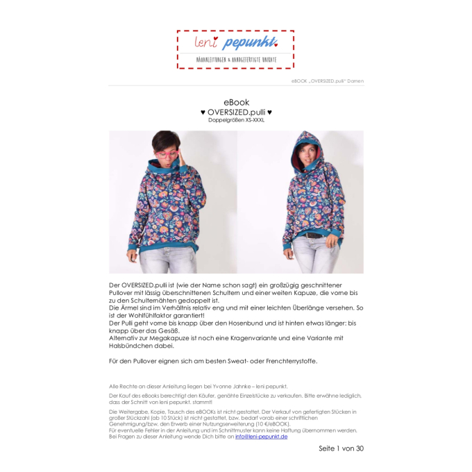 E-Book Leni Pepunkt 118 OVERSIZED.pulli, Duits