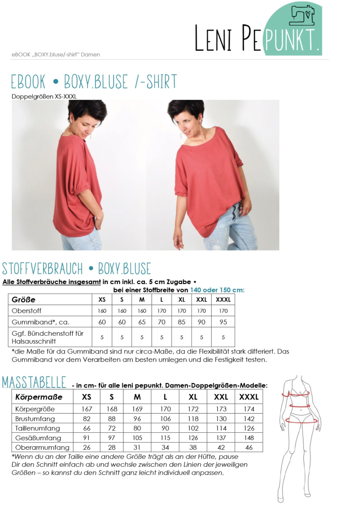 E-Book Leni Pepunkt 152 BOXY.bluse, Duits