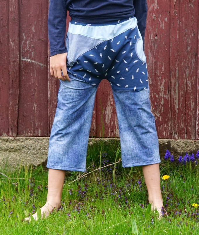 Ebook patron pantalon court enfant LillyLio Lilelle Datoine, taille 98-176, en allemand