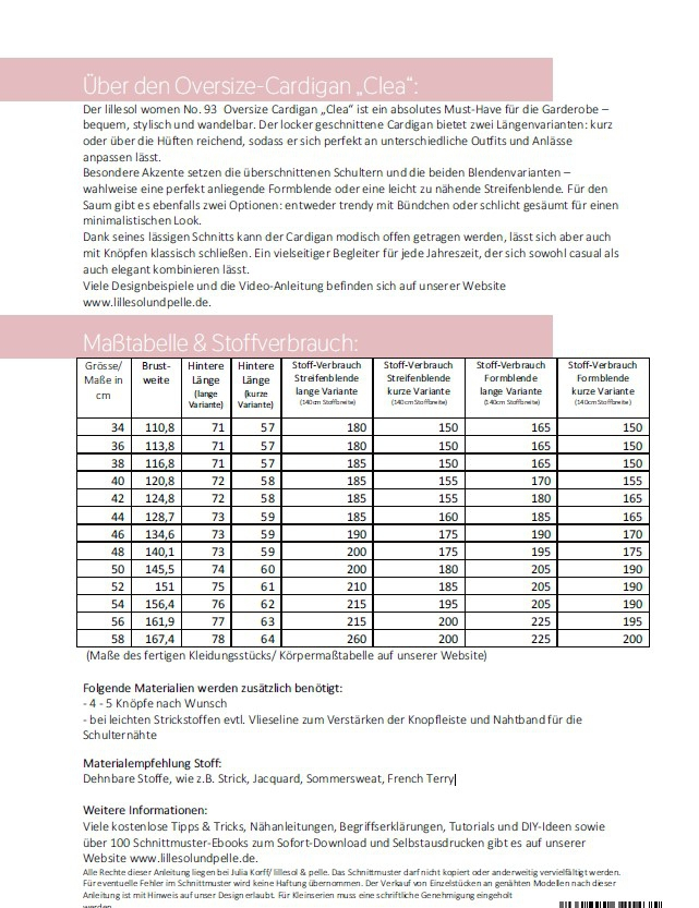 E-Book Lillesol & Pelle Cardigan Clea, german