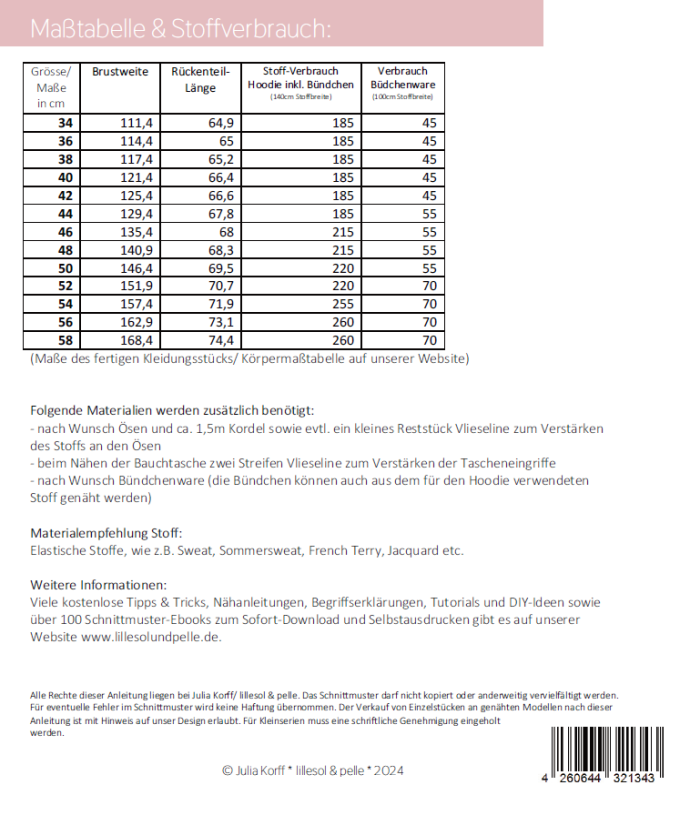 E-Book Lillesol & Pelle Comfort Hoodie Lady, german