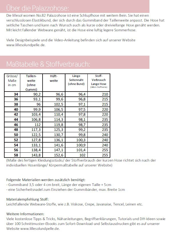 E-book Lillesol & Pelle Damen Palazzohose, Duits