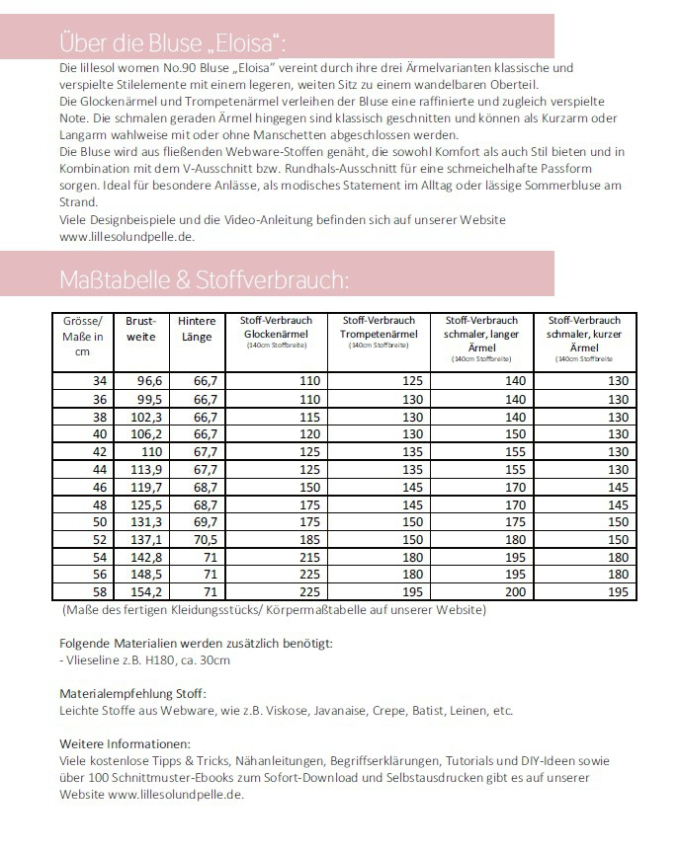 E-book Lillesol & Pelle Damenbluse Eloisa, Duits