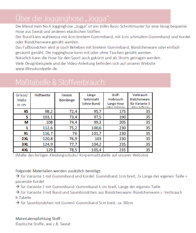 E-book Lillesol & Pelle Jogginghose Jogga Men, Duits