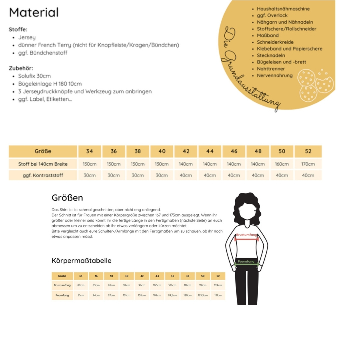 Patron shirt polo femme pdf Montagskind Lotte & Ludwig, en allemand