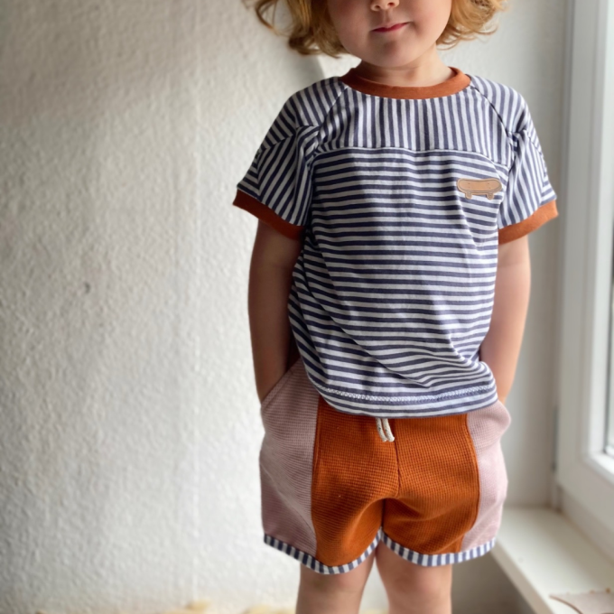 Patron t-shirt / short enfant pdf Matchball Lotte & Ludwig, en allemand