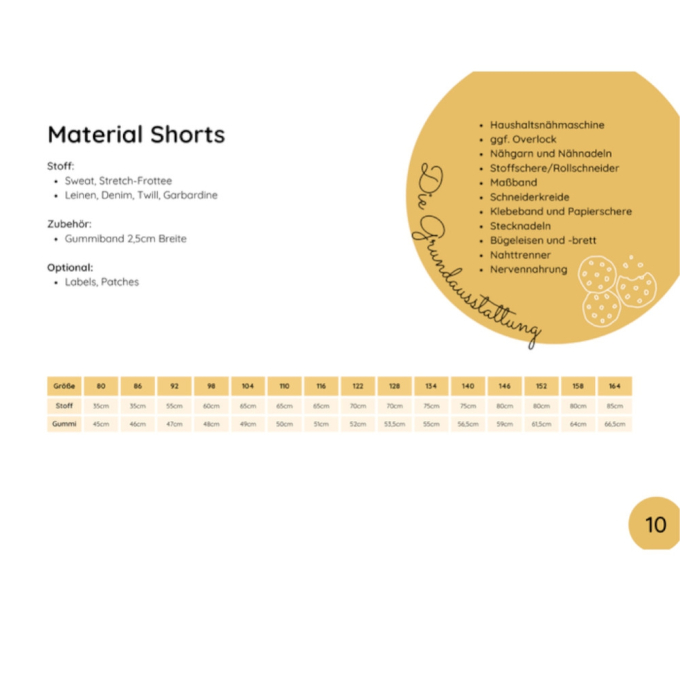 Patron t-shirt / short enfant pdf Matchball Lotte & Ludwig, en allemand