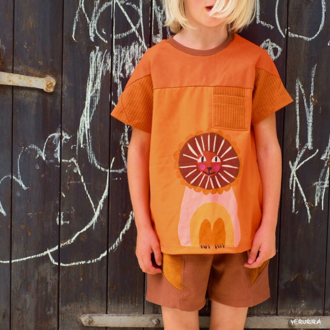Patron t-shirt / short enfant pdf Matchball Lotte & Ludwig, en allemand