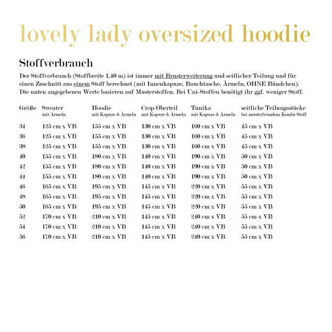 Patron sweat-shirt oversize femme pdf Lovely Lady LovelySewDesign, en allemand