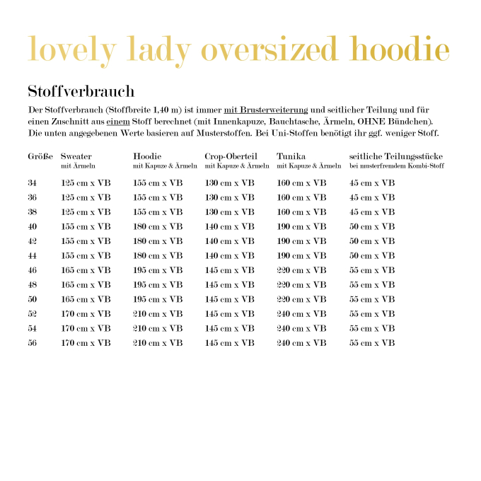 Patron sweat-shirt oversize femme pdf Lovely Lady LovelySewDesign, A0/vidéoprojecteur, en allemand