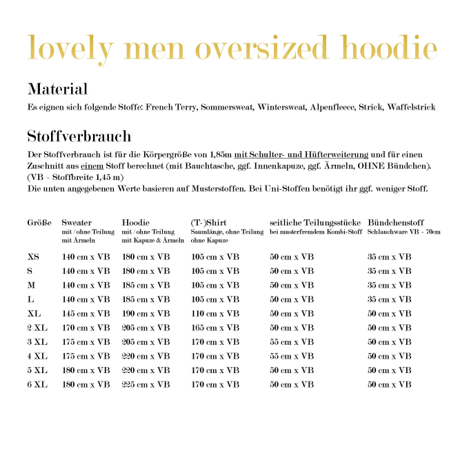 E-book LovelySewDesign Lovely Men Oversized Hoodie, Duits