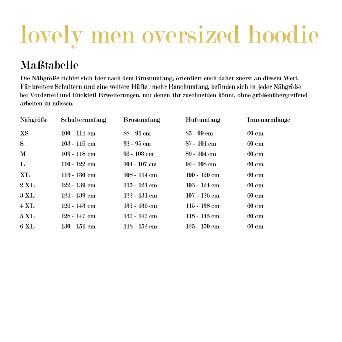 E-book LovelySewDesign Lovely Men Oversized Hoodie, Duits