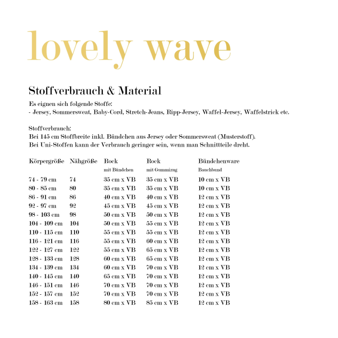 E-Book LovelySewDesign Lovely Wave Kids Skirt, german