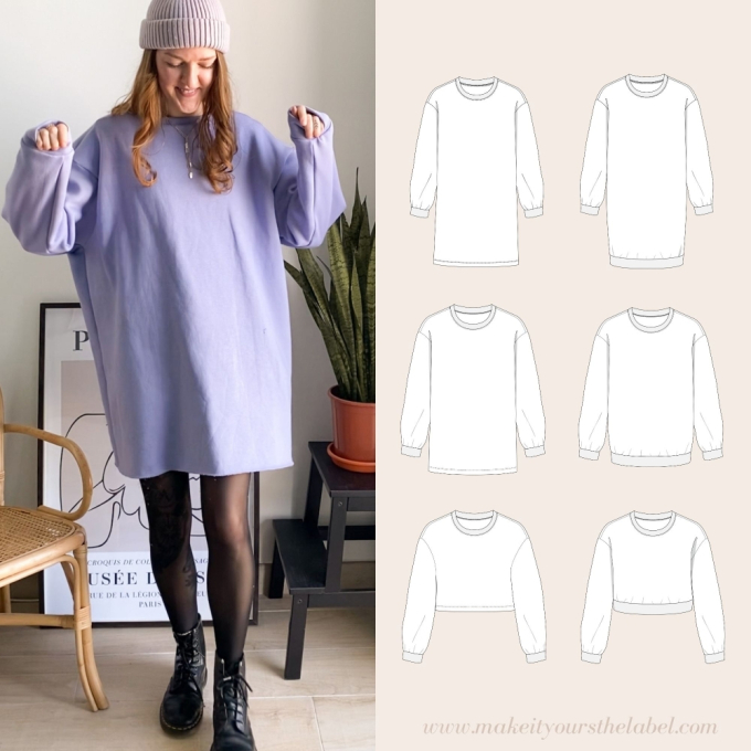E-book Make it yours Oversized Sweat Jurk / Sweater, Duits