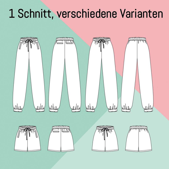 Patron pantalon de jogging / short femme pdf Laiska Maker Mauz, en français