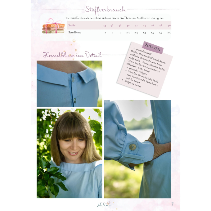 E-book MaLiNa Hemdbluse Ottilia Dames, Duits